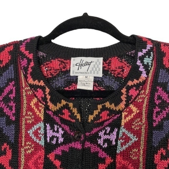 Hallet San Francisco Colorful Unique Sweater 100% Pima Cotton Size Medium‎ (M) - Picture 4 of 8